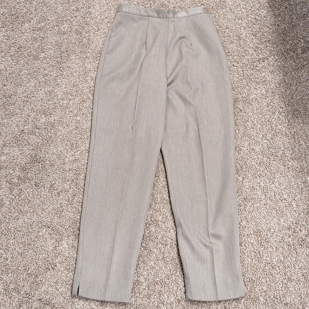 Vintage 90s Women's beige high rise pleated dress pants